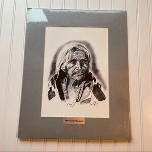 Vintage Native American Indian Art Print Navaho Shaman 1913 Ken West 1986